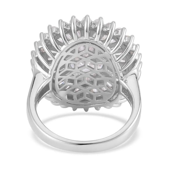 NIB Sz 7 Lustro Stellas Finest Simulated Diamond Double Halo Sterling Ring - Picture 4 of 6